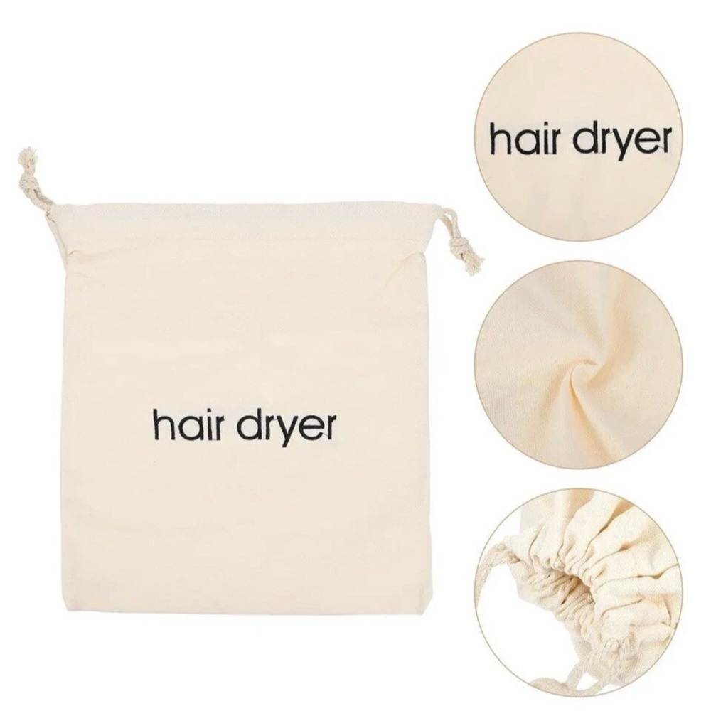 Hair Dryer Bag Hair Dryer Storage Bag Canvas Storage Travel Drawstring Bag, NWoT